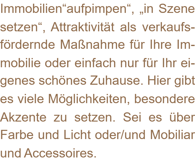 Home Staging - Beschreibungstext